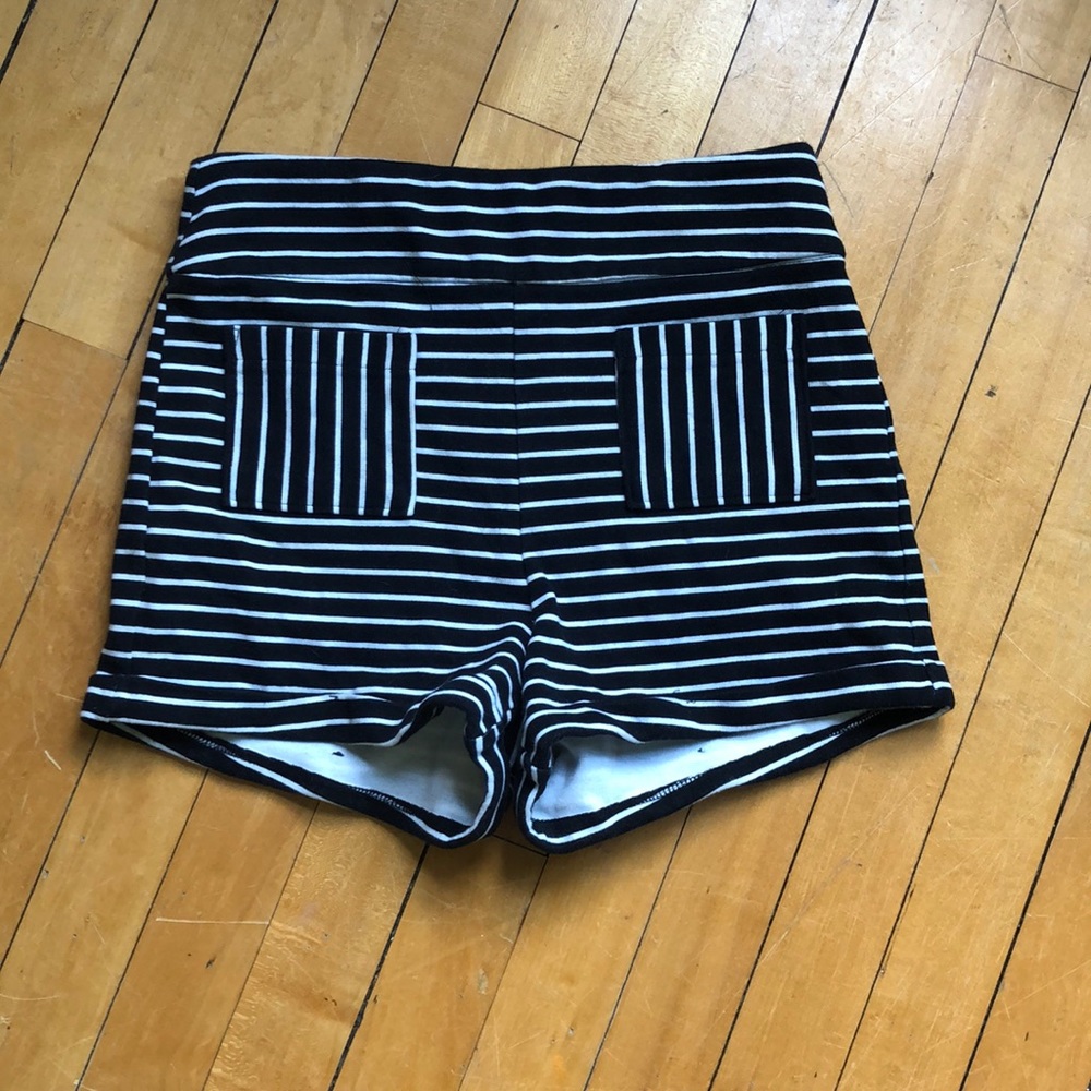 Black & white striped shorts